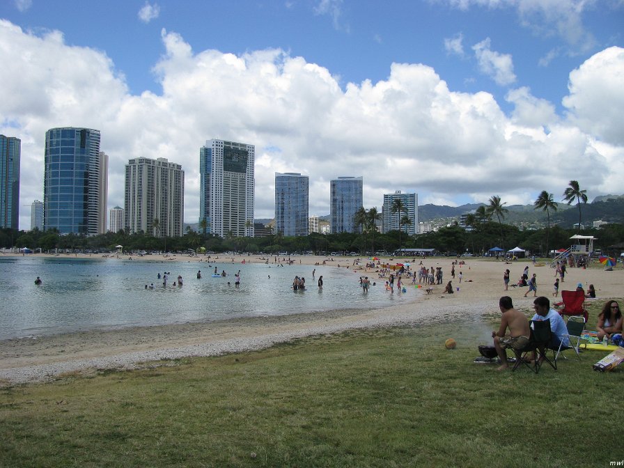 Ala Moana Beach Park - Centre ville de Honolulu