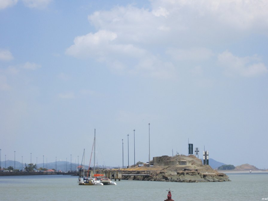 Visite du canal de Panama - On attend le bateau rouge