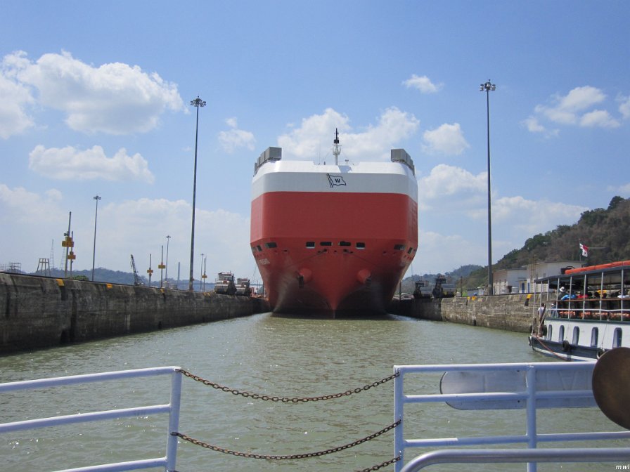Visite du canal de Panama - On attend le bateau rouge