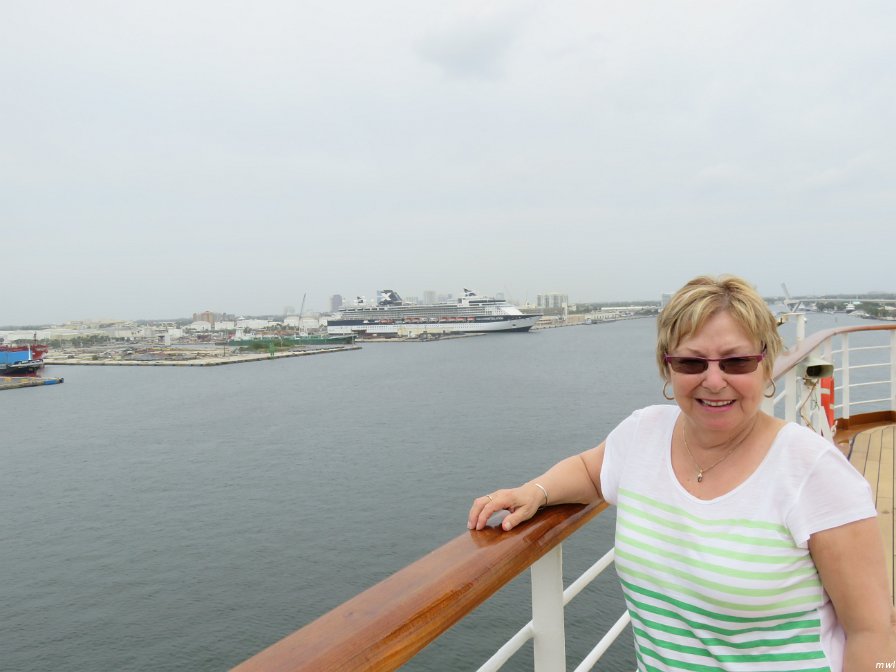 Le Zuiderdam dans le port de Fort Lauderdale