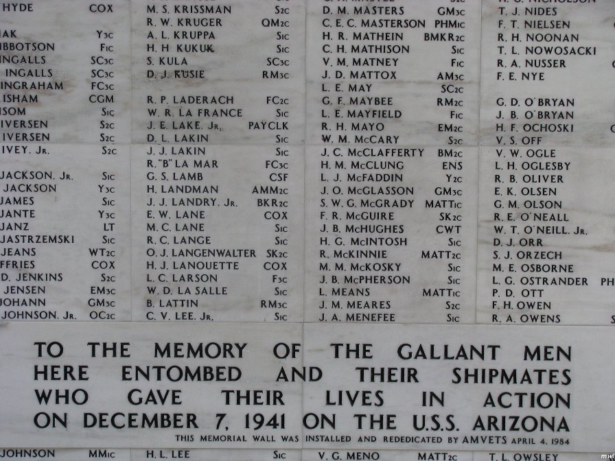 Visite USS Arizona dans le port Pearl Harbor